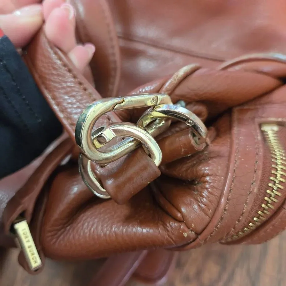 Tory Burch Boston Pebbled Leather Satchel